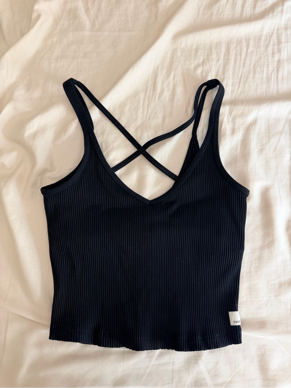 Vouri black ribbed tank Xs